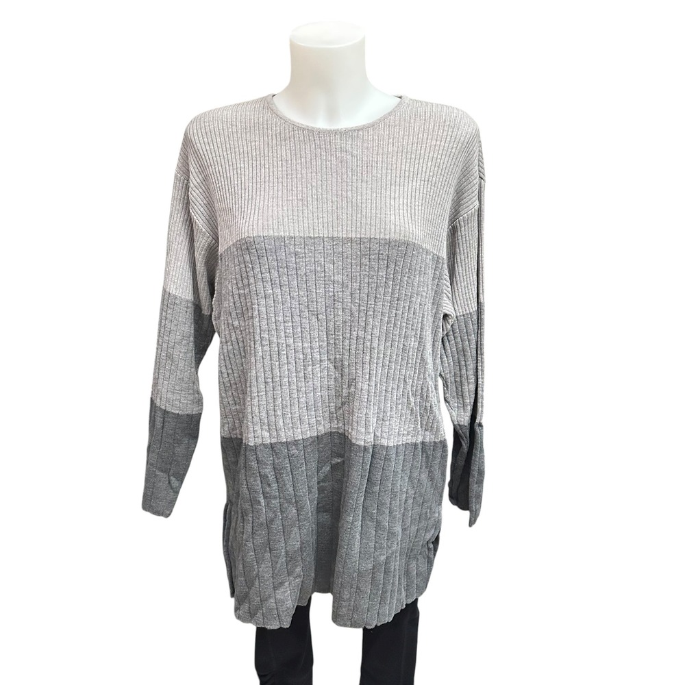 Basler Vintage Gray Chunky Knit Pure New Wool Sweater Sz‎ 40 / Us 10-12